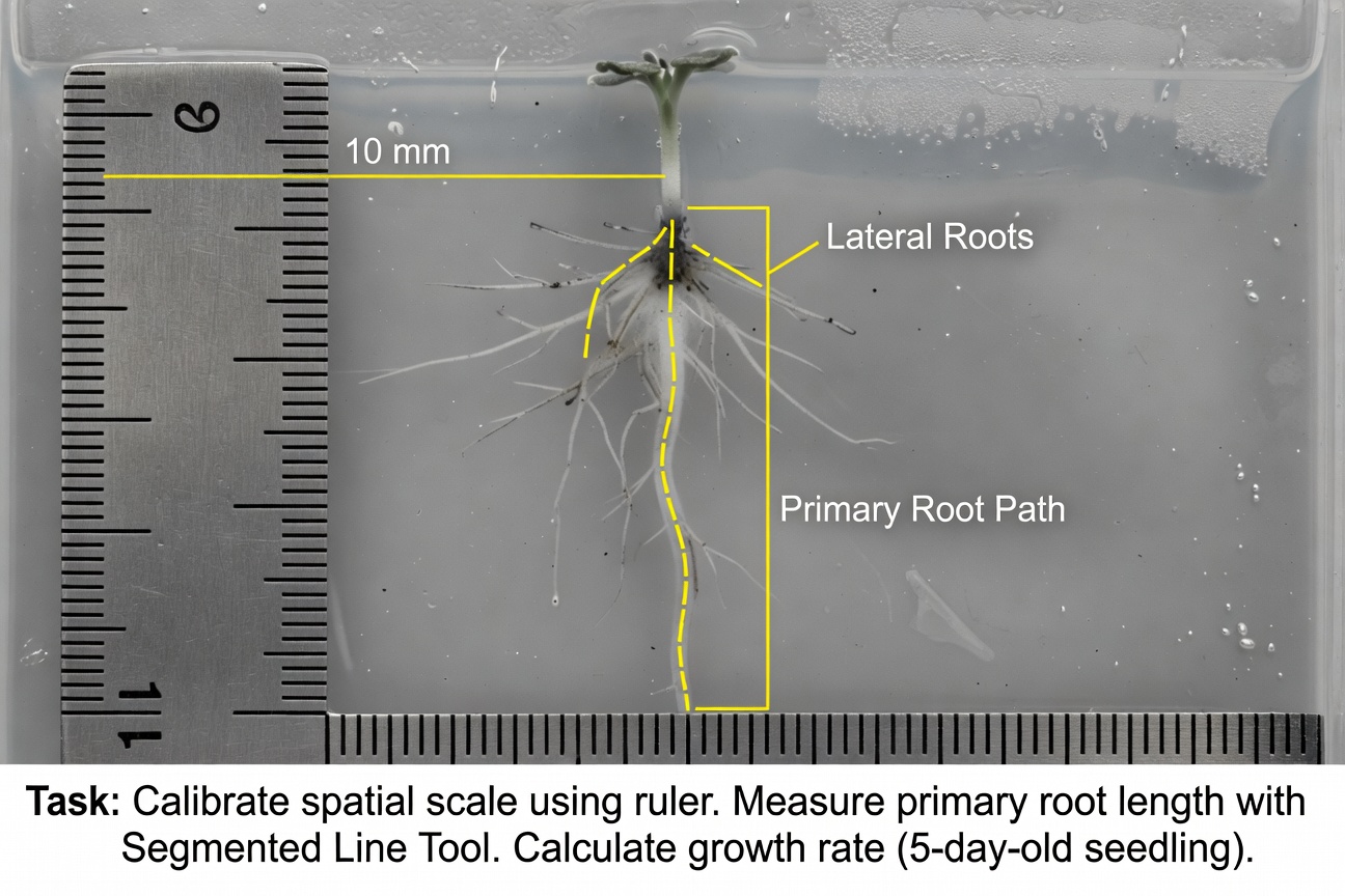 Root image with ruler