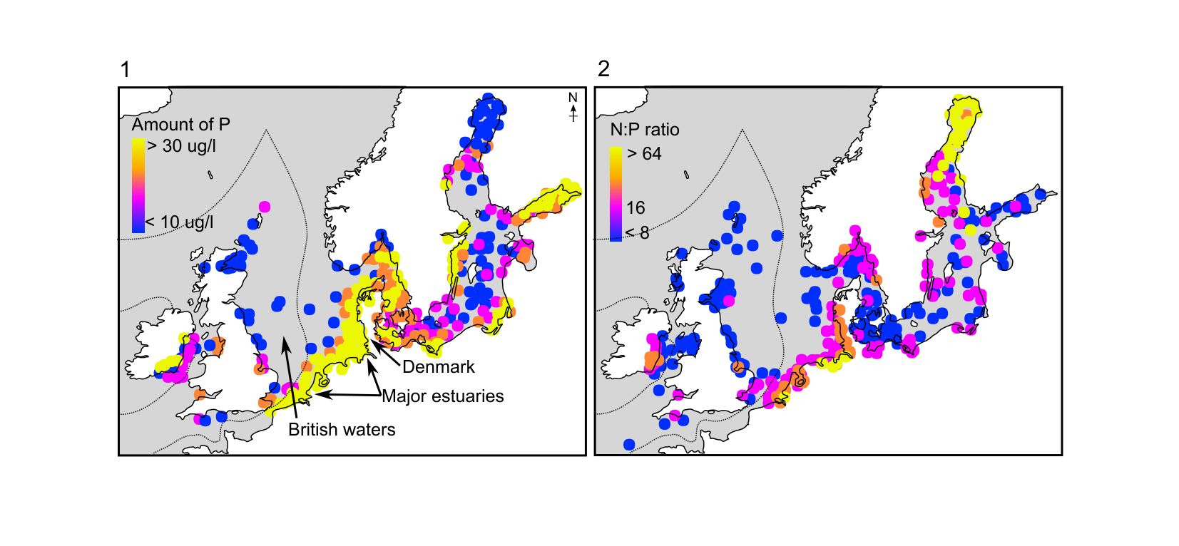 Figure for Q34: Contrasting N:P Limitation Across European Coastal Waters