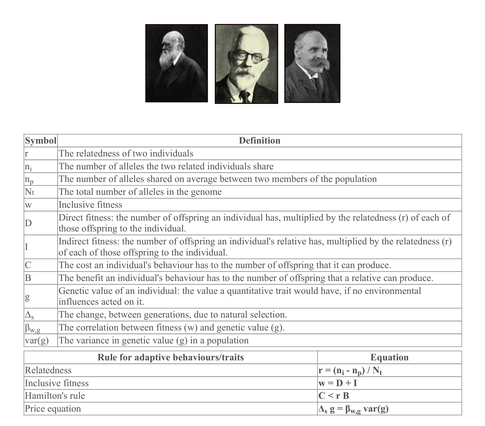 Figure for Q44: From Hamilton’s Rule to the Price Equation in Social Evolution