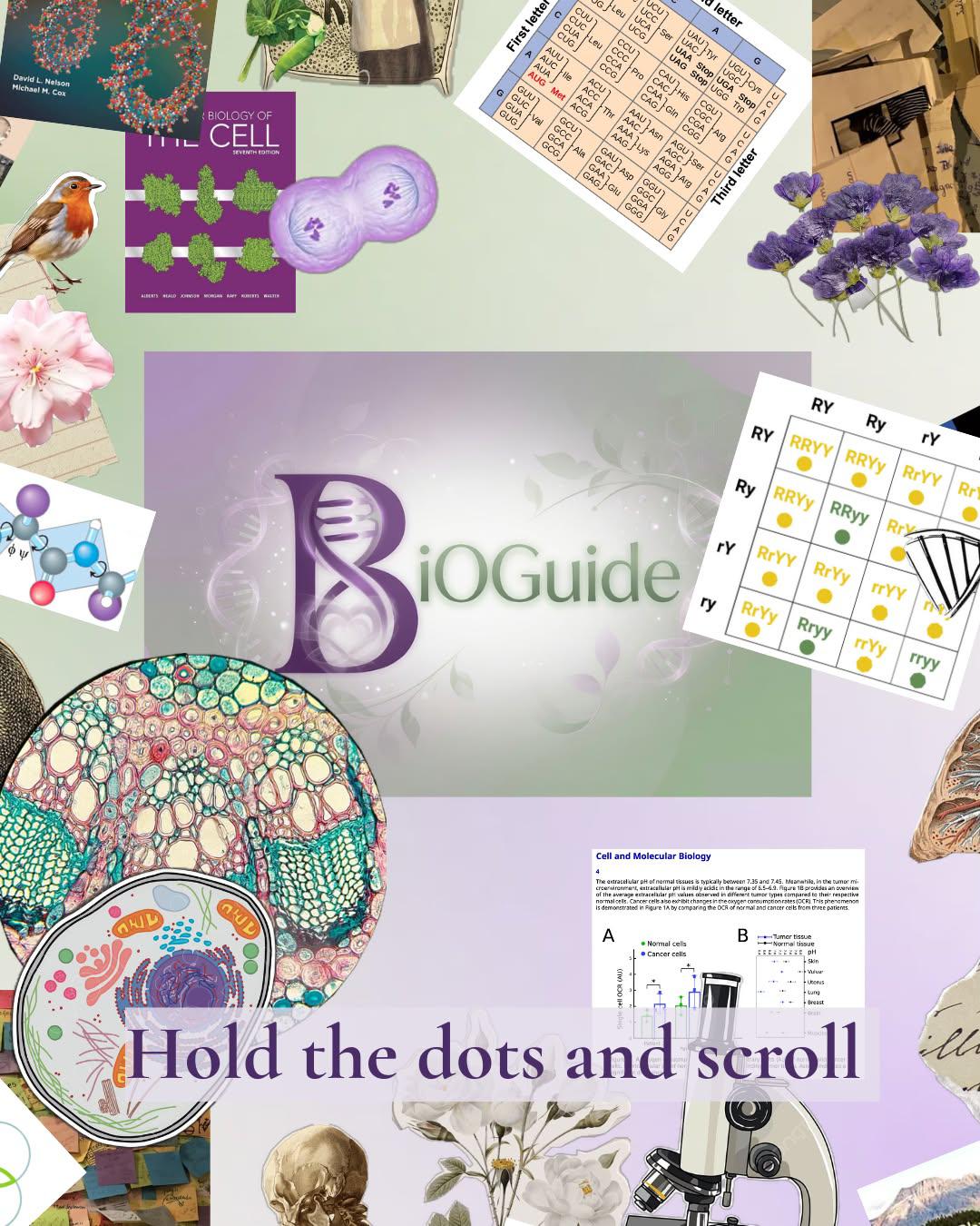 BiOGuide Instagram post: a collage of biology reference material